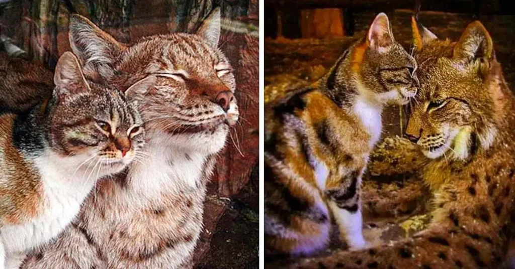 Una Amistad Improbable: Un Lince Y Un Gato Callejero Se Vuelven Inseparables